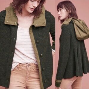 Anthropologie Sleeping on Snow Hooded Sweater Jacket